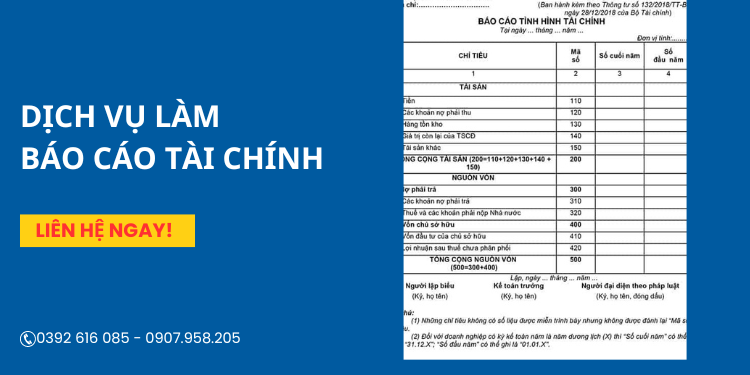 Dịch vụ báo cáo tài chính