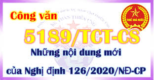 Công văn 5189/TCT-CS của Tổng cục Thuế ngày 07/12/2020