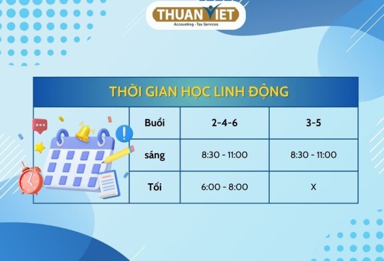 Thời gian học tại Thuận Việt