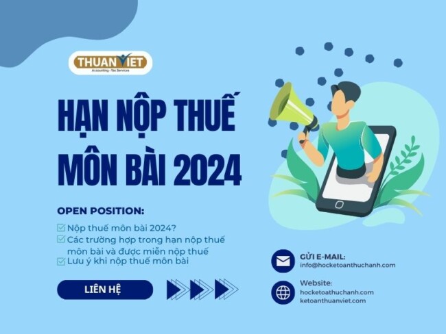 13 Thời hạn nộp thuế môn bài mới nhất