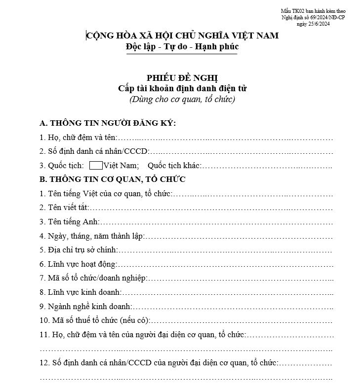 Mẫu phiếu TK 02