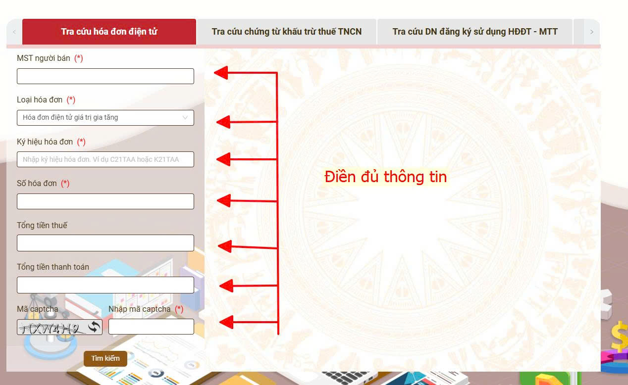 Hoặc tra cứu hóa đơn trực tiếp tại màn hình chính