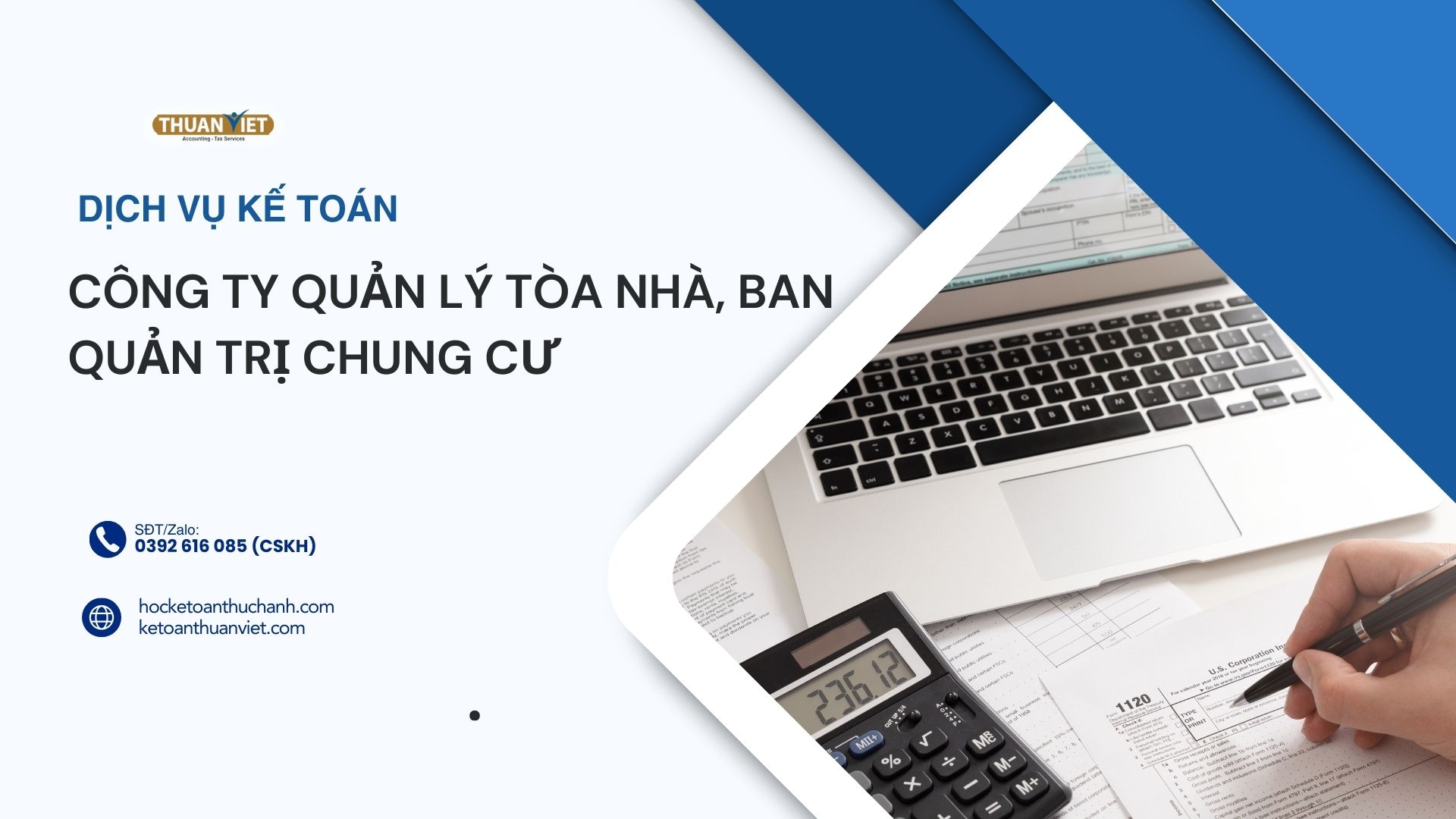 Lợi ích khi thuê dịch vụ kế toán bạn quản trị tòa nhà, chưng cư tại Thuận Việt